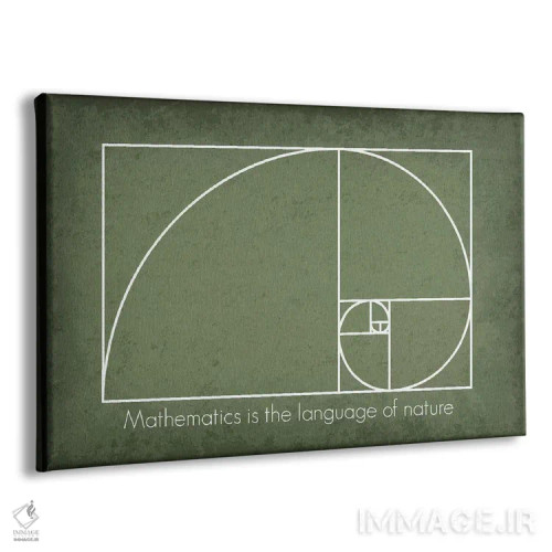 تابلو مدرن مارپیچ فیبوناچی با نقل قول ریاضی اثر گت یور نرد آن - نمای پرسپکتیو محصول
