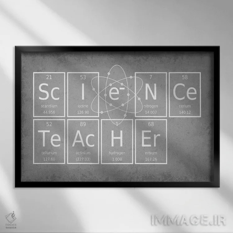تابلو دکوراتیو معلم علوم اثر گت یور نرد آن - نمای قابدار مشکی