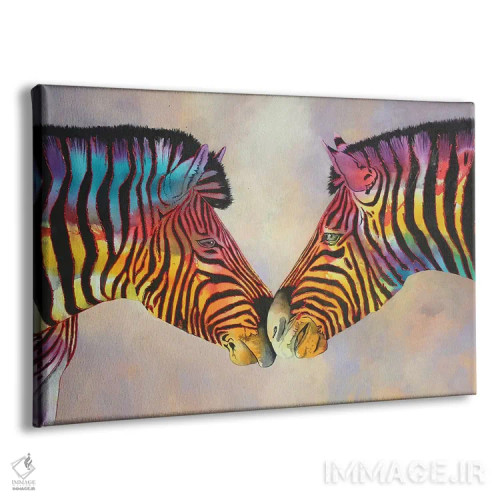 تابلو دکوراتیو گورخرهای طیفی بزرگ اثر گرائیم استیونسون - نمای پرسپکتیو محصول