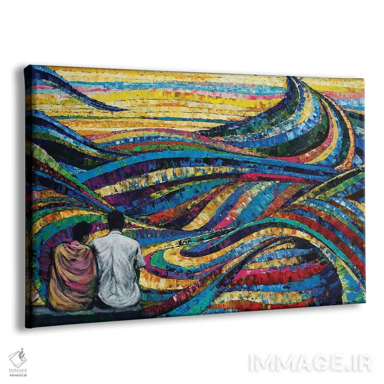 تابلو انتزاعی آواز هند اثر دیوید گیستا - نمای پرسپکتیو محصول