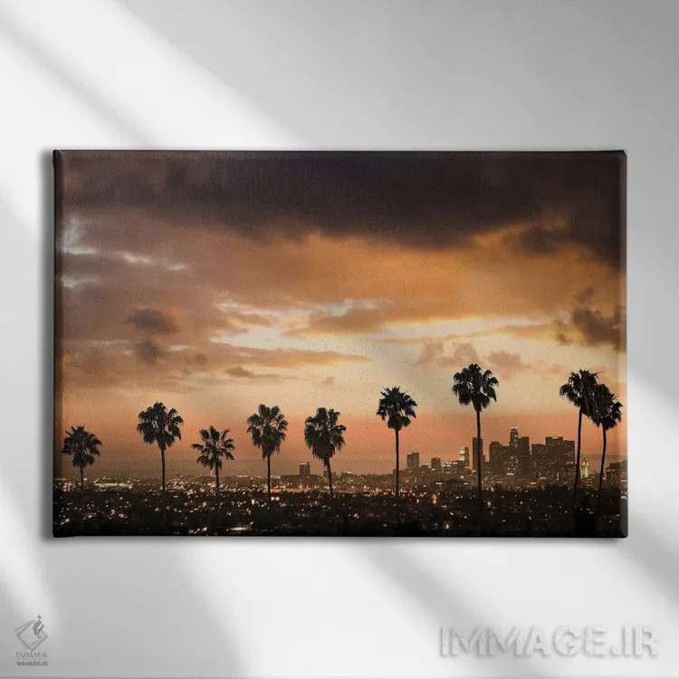 تابلو دکوراتیو خیابان پالم لس آنجلس اثر جی اس فوتو - نمای روبهرو روی دیوار