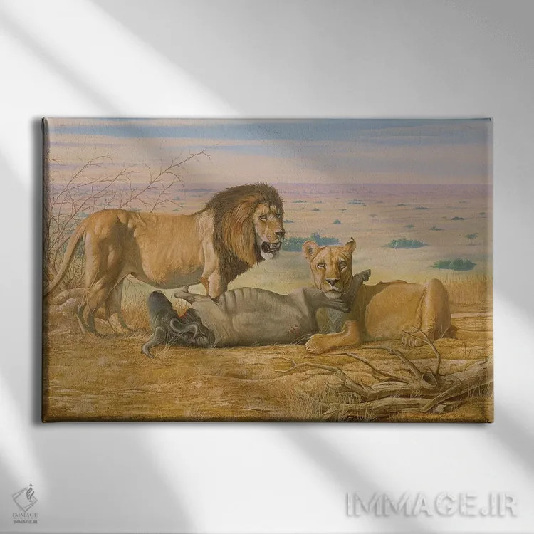 تابلو دکوراتیو پاشیدن رنگ قرمز اثر گرائیم استیونسون - نمای روبهرو روی دیوار
