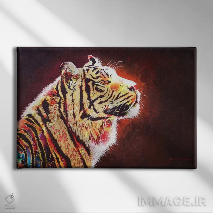 تابلو دکوراتیو شب ببر اثر گرائیم استیونسون - نمای روبهرو روی دیوار