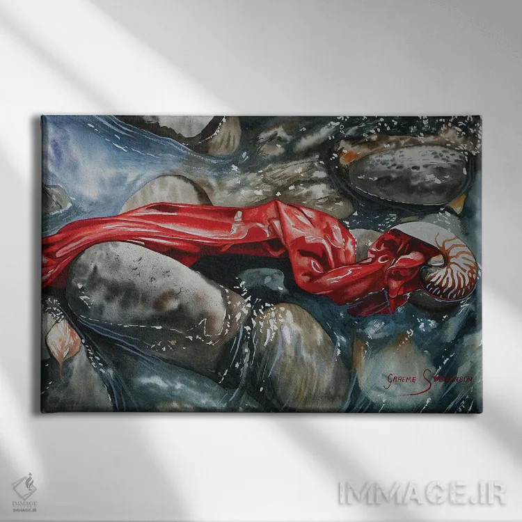 تابلو دکوراتیو چکه سرخ اثر گرائیم استیونسون - نمای روبهرو روی دیوار