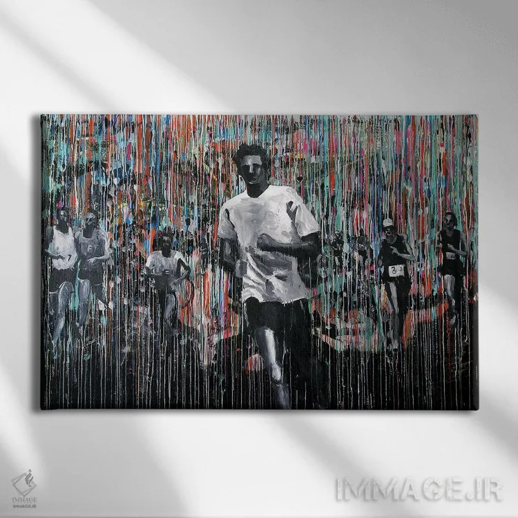 تابلو دکوراتیو مرد ماراتن اثر دیوید گیستا - نمای روبهرو روی دیوار