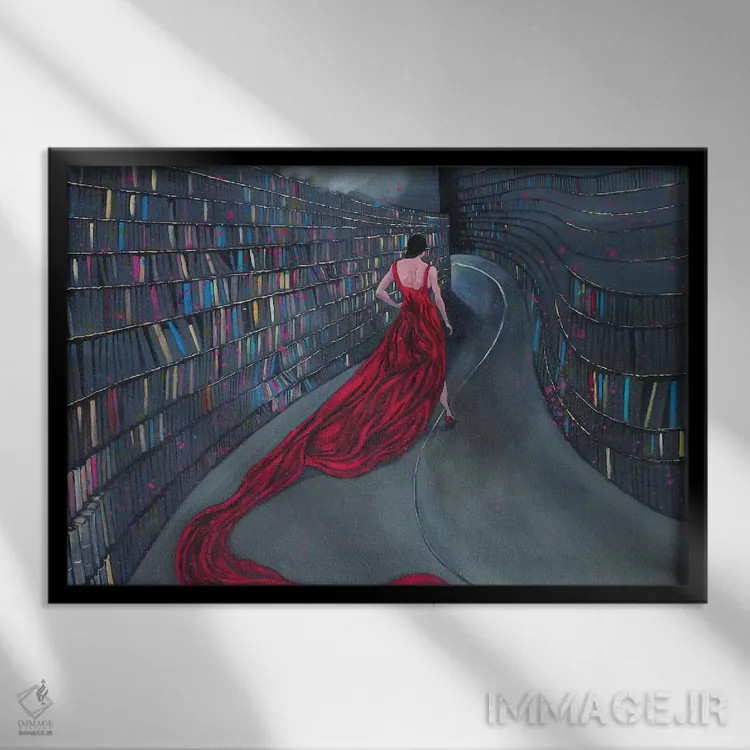 تابلو دکوراتیو انحنا اثر دیوید گیستا - نمای قابدار مشکی