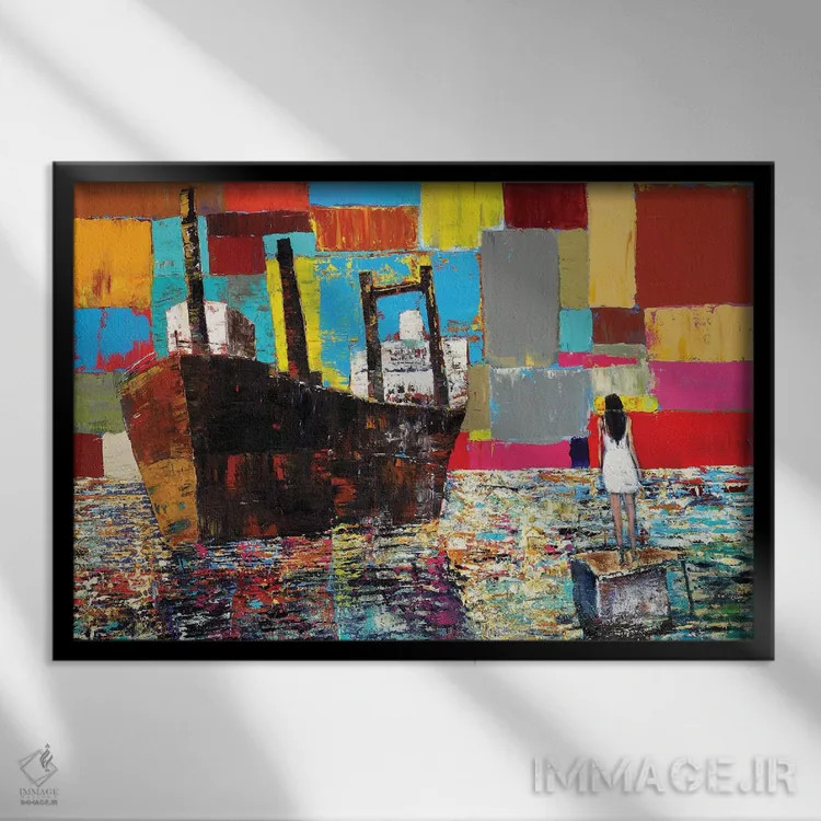 تابلو دکوراتیو جهانی اثر دیوید گیستا - نمای قابدار مشکی