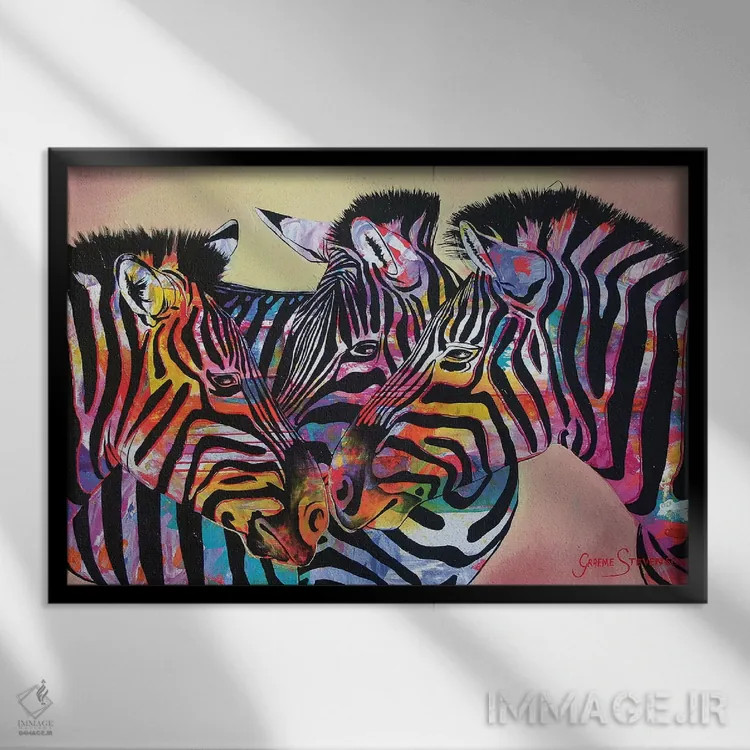 تابلو دکوراتیو رنگ های طبیعت اثر گرائیم استیونسون - نمای قابدار مشکی