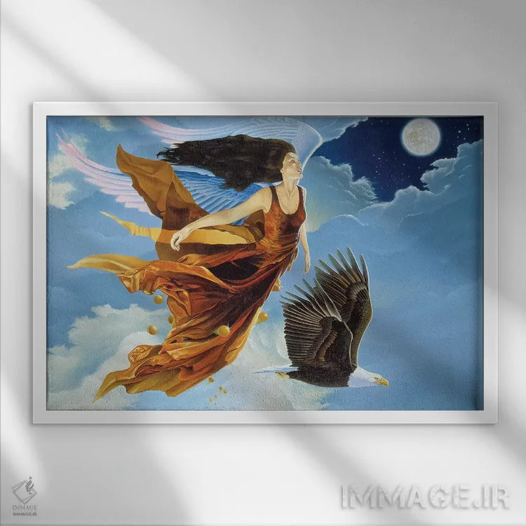 تابلو دکوراتیو آن شب در بهشت اثر گرائیم استیونسون - نمای قابدار سفید