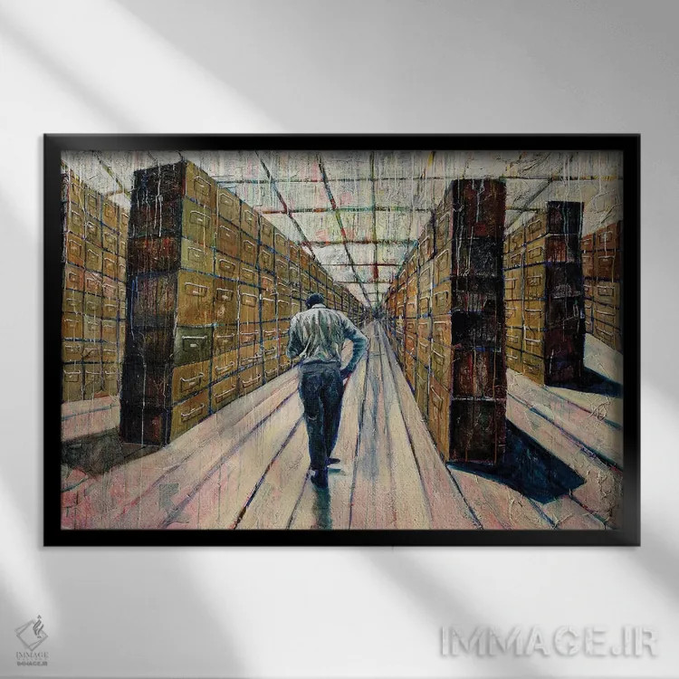 تابلو دکوراتیو دیدار اتفاقی اثر دیوید گیستا - نمای قابدار مشکی