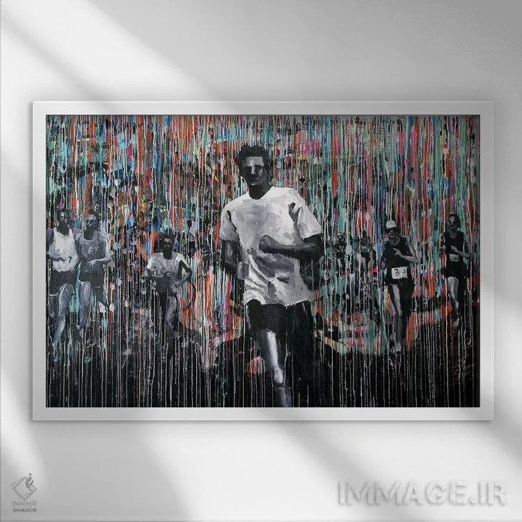 تابلو دکوراتیو مرد ماراتن اثر دیوید گیستا - نمای قابدار سفید