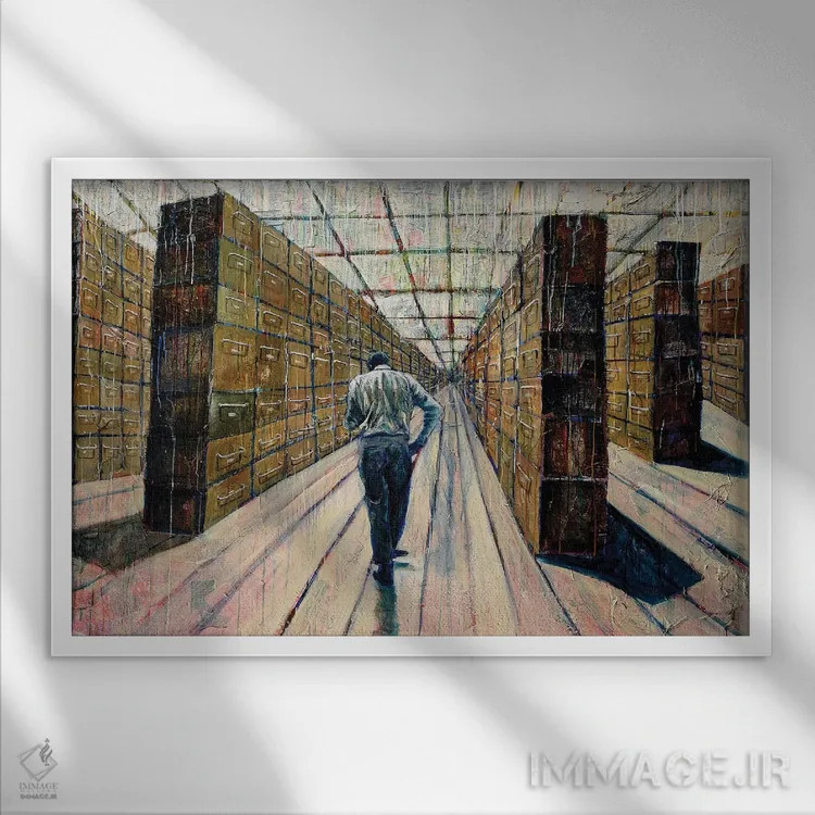 تابلو دکوراتیو دیدار اتفاقی اثر دیوید گیستا - نمای قابدار سفید