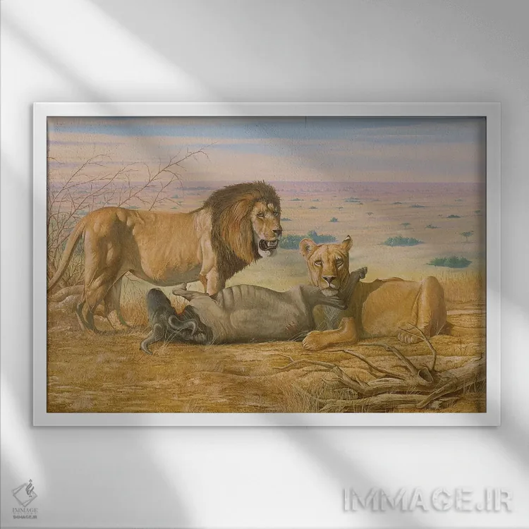تابلو دکوراتیو پاشیدن رنگ قرمز اثر گرائیم استیونسون - نمای قابدار سفید