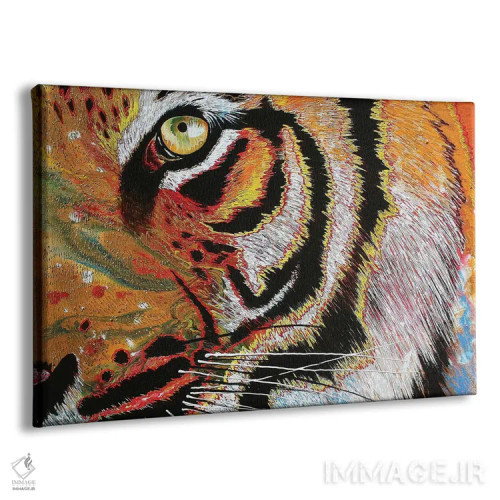 تابلو دکوراتیو ببر درخشان شعله ور اثر گرائیم استیونسون - نمای پرسپکتیو محصول