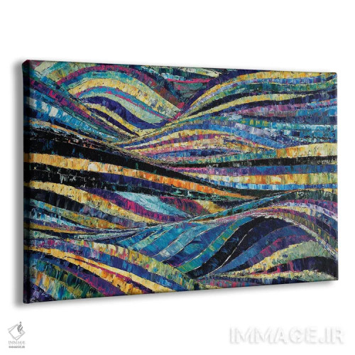 تابلو انتزاعی جزر و مد آبی اثر دیوید گیستا - نمای پرسپکتیو محصول