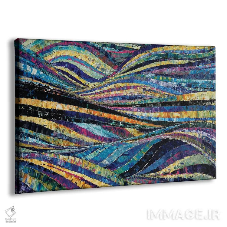 تابلو انتزاعی جزر و مد آبی اثر دیوید گیستا - نمای پرسپکتیو محصول