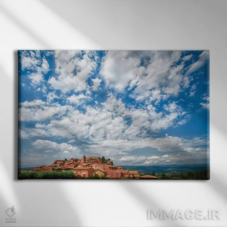 تابلو دکوراتیو Provence, Roussillon, village view,فرانسه، پروانس، روسیون… اثر جورج تئودور - نمای روبهرو روی دیوار