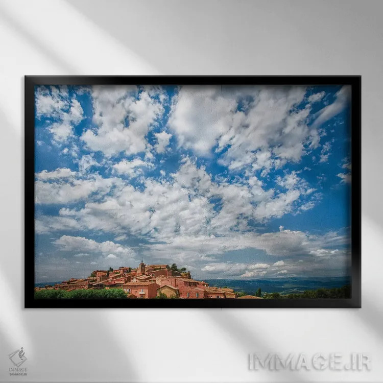 تابلو دکوراتیو Provence, Roussillon, village view,فرانسه، پروانس، روسیون… اثر جورج تئودور - نمای قابدار مشکی