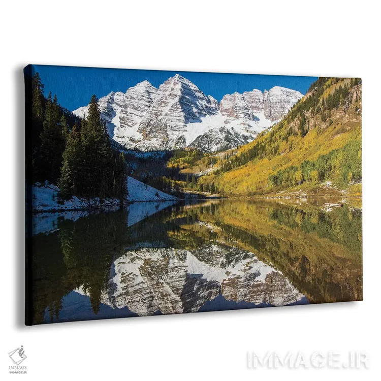 تابلو دکوراتیو Colorado, Maroon Bells,آمریکا، کلرادو، بلز زرشکی اثر جورج تئودور - نمای پرسپکتیو محصول