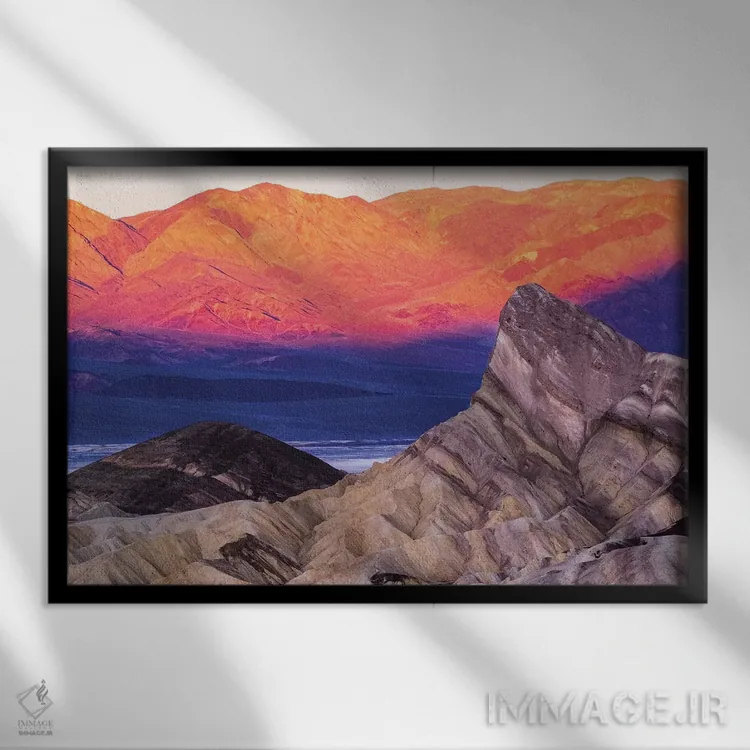 تابلو دکوراتیو California. Death Valley National Park, Zabriskie Point,آمر… اثر جورج تئودور - نمای قابدار مشکی