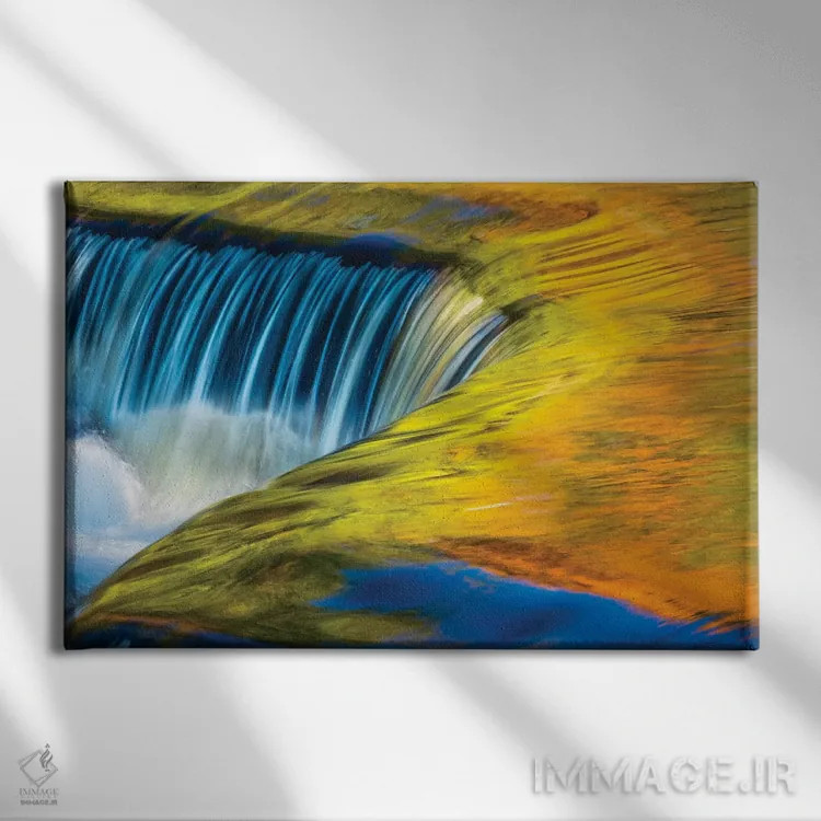 تابلو انتزاعی Michigan, waterfall, abstract,آمریکا، میشیگان، آبشار، انتزاع… اثر جورج تئودور - نمای روبهرو روی دیوار