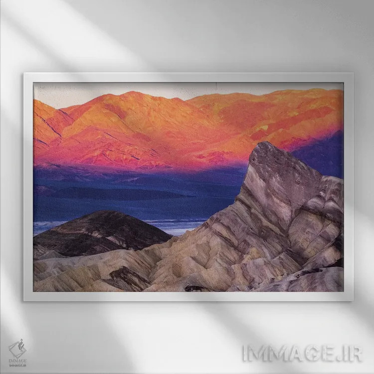 تابلو دکوراتیو California. Death Valley National Park, Zabriskie Point,آمر… اثر جورج تئودور - نمای قابدار سفید