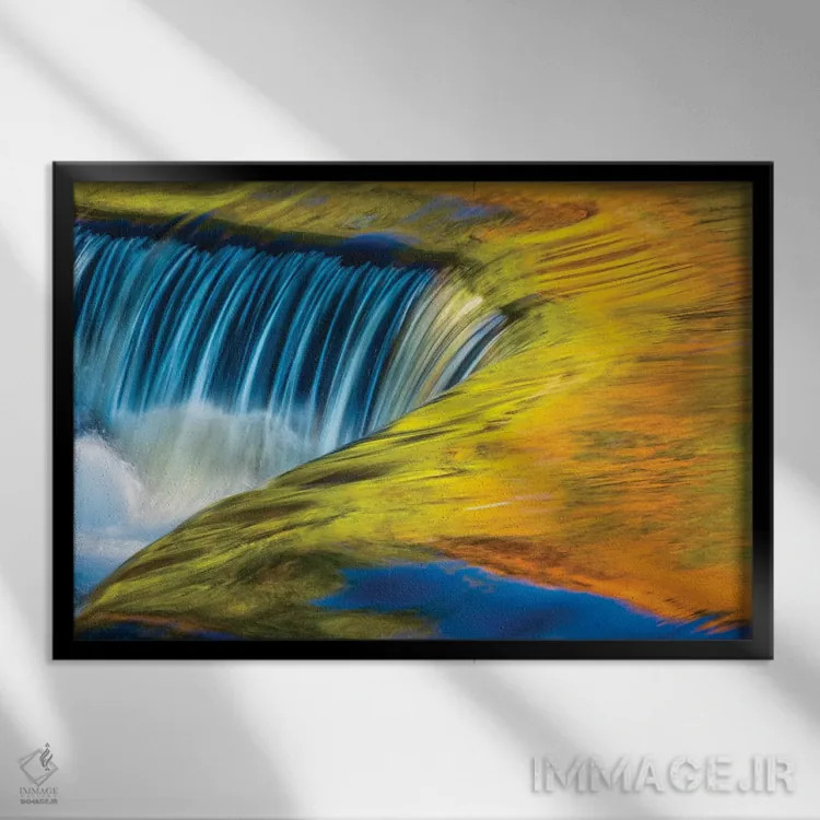 تابلو انتزاعی Michigan, waterfall, abstract,آمریکا، میشیگان، آبشار، انتزاع… اثر جورج تئودور - نمای قابدار مشکی