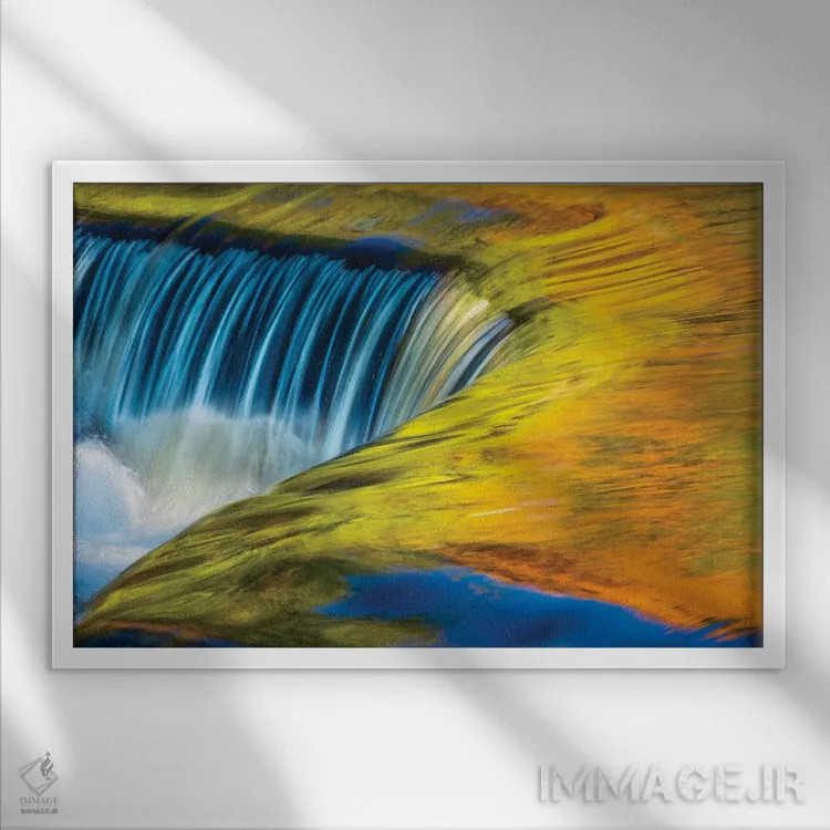 تابلو انتزاعی Michigan, waterfall, abstract,آمریکا، میشیگان، آبشار، انتزاع… اثر جورج تئودور - نمای قابدار سفید