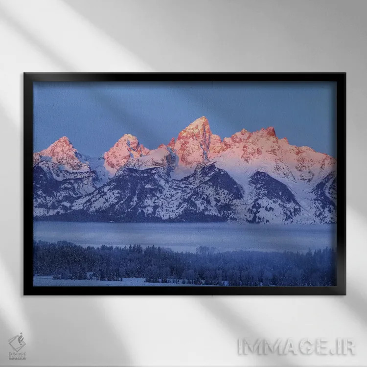 تابلو دکوراتیو Wyoming. Grand Teton National Park, winter landscape I,آمری… اثر جورج تئودور - نمای قابدار مشکی