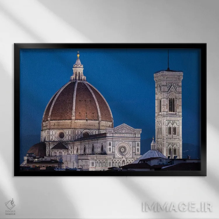 تابلو دکوراتیو Florence, Duomo, Cathedral,ایتالیا، فلورانس، دومو ، کلیسای… اثر جورج تئودور - نمای قابدار مشکی