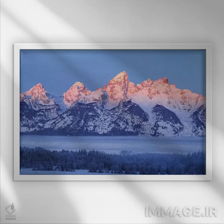 تابلو دکوراتیو Wyoming. Grand Teton National Park, winter landscape I,آمری… اثر جورج تئودور - نمای قابدار سفید