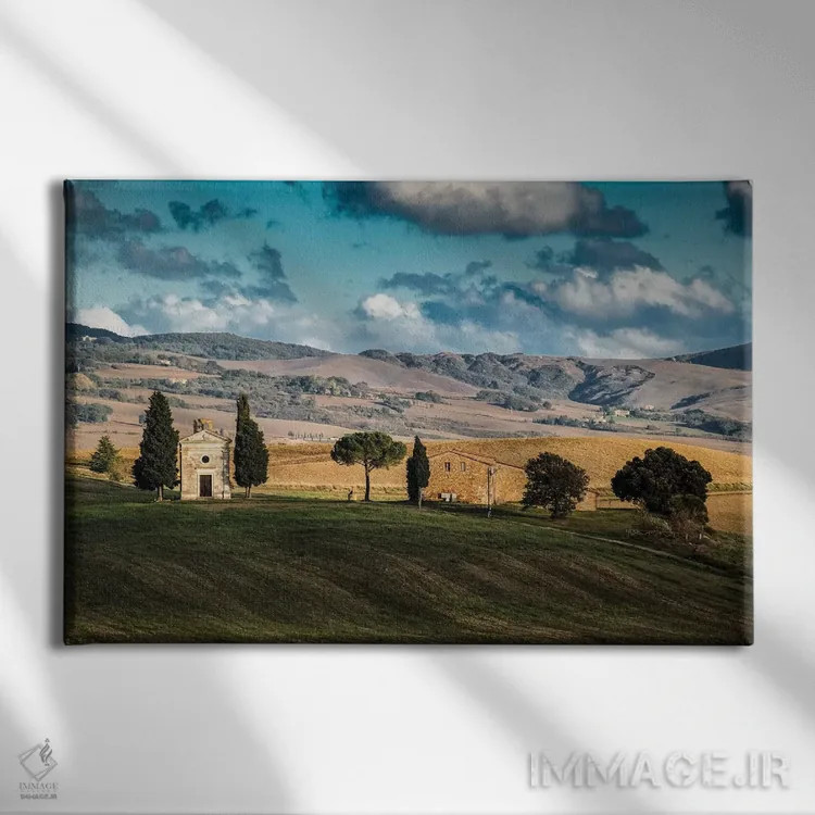 تابلو دکوراتیو Tuscany. Chapel,ایتالیا، توسکانی، نمازخانه اثر جورج تئودور - نمای روبهرو روی دیوار