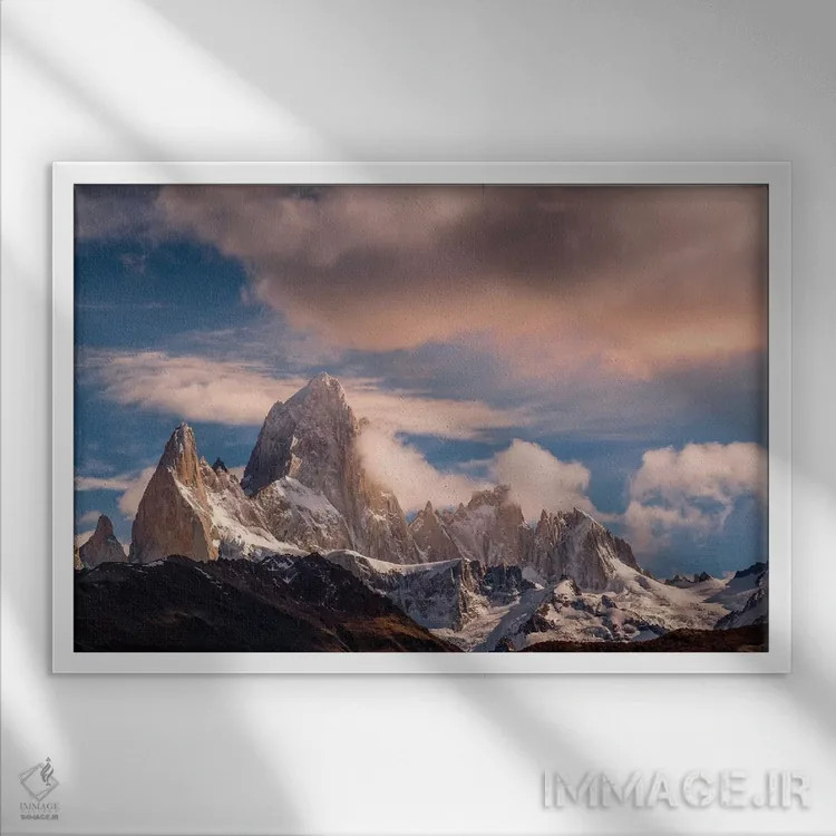 تابلو دکوراتیو Patagonia. Fitz Roy,آرژانتین، پاتاگونیا، فیتز روی اثر جورج تئودور - نمای قابدار سفید