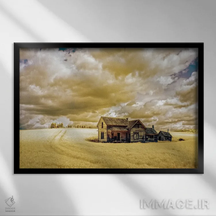 تابلو دکوراتیو Washington State, Palouse. Infrared Of Old Farm.,آ… اثر جورج و مارولو تئودور - نمای قابدار مشکی