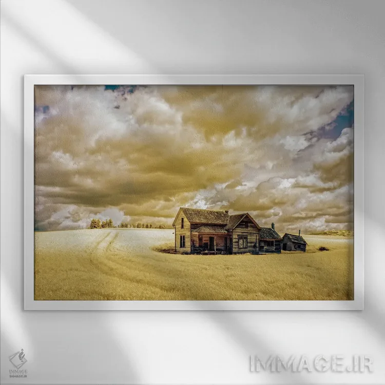تابلو دکوراتیو Washington State, Palouse. Infrared Of Old Farm.,آ… اثر جورج و مارولو تئودور - نمای قابدار سفید