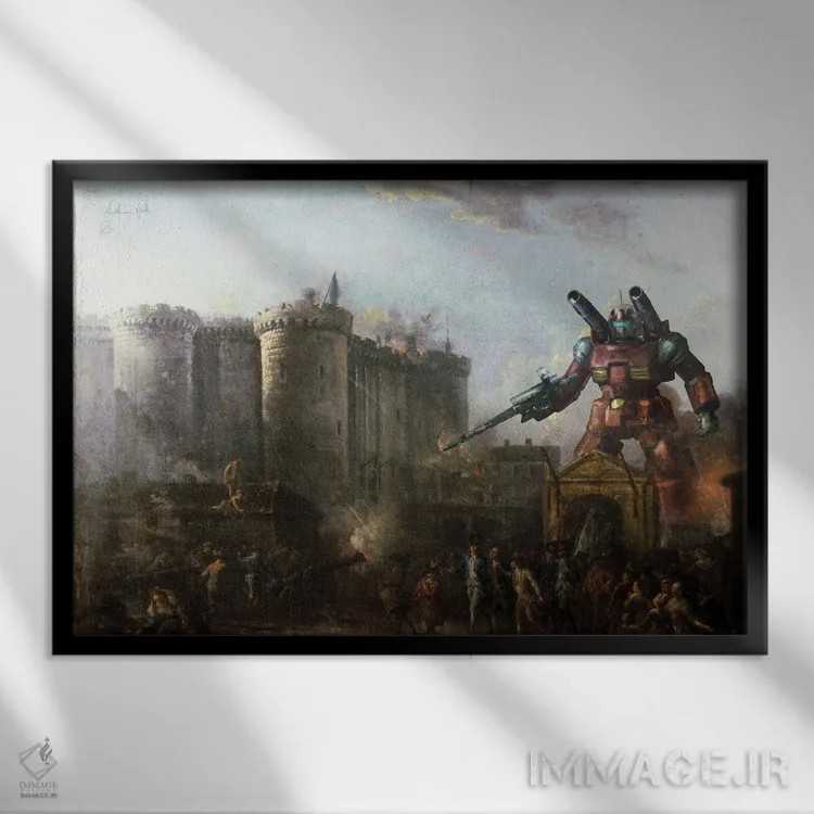 تابلو دکوراتیو توپخانه باستیل اثر آندریا گاتی - نمای قابدار مشکی