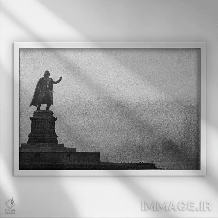 تابلو دکوراتیو مجسمه آزادی ویدر اثر آندریا گاتی - نمای قابدار سفید