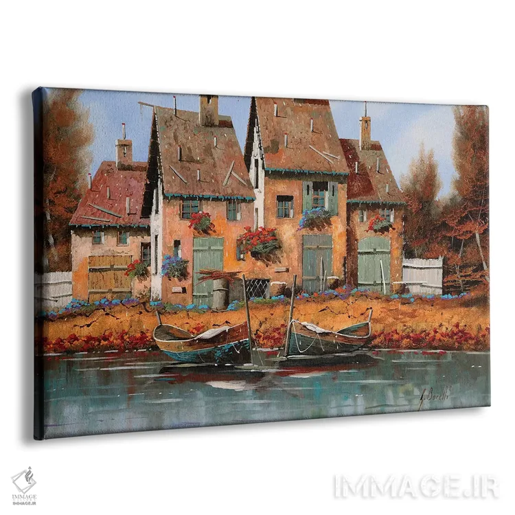 تابلو دکوراتیو قایق های زیبا اثر گویدو بورلی - نمای پرسپکتیو محصول