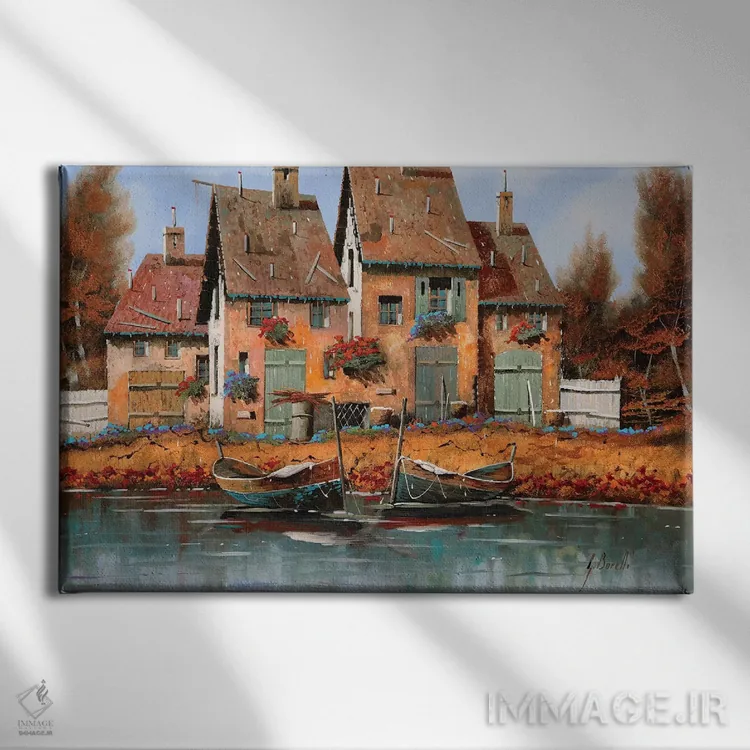 تابلو دکوراتیو قایق های زیبا اثر گویدو بورلی - نمای روبهرو روی دیوار