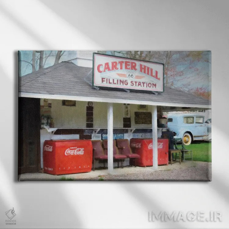 تابلو دکوراتیو پمپ بنزین اثر گرافیتی استودیوها - نمای روبهرو روی دیوار