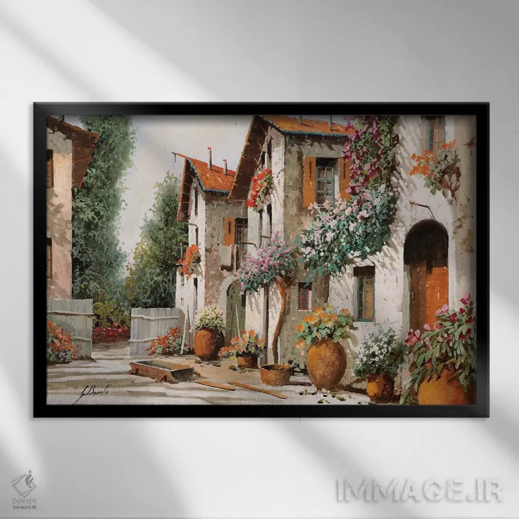 تابلو دکوراتیو میدان سبز اثر گویدو بورلی - نمای قابدار مشکی