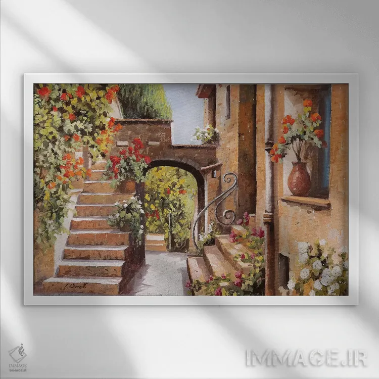 تابلو دکوراتیو کوچه کوچک کانی اثر گویدو بورلی - نمای قابدار سفید