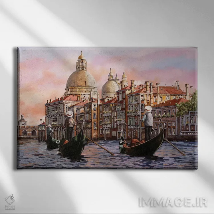 تابلو دکوراتیو دوباره با گوندولا اثر گویدو بورلی - نمای روبهرو روی دیوار