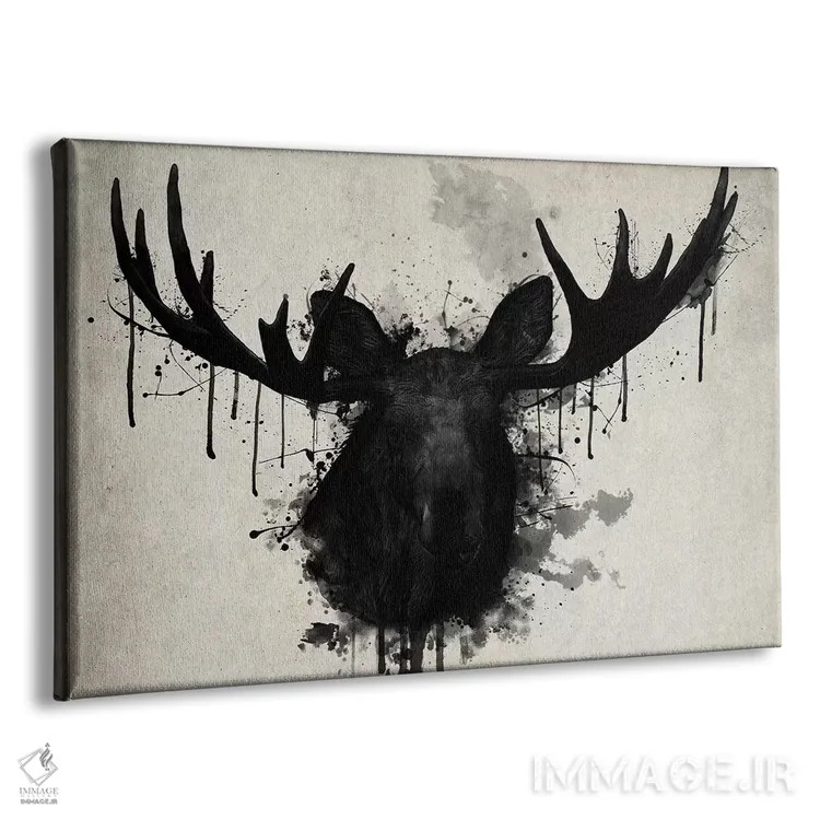 تابلو دکوراتیو گوزن شمالی اثر نیکلاس گوستافسون - نمای پرسپکتیو محصول