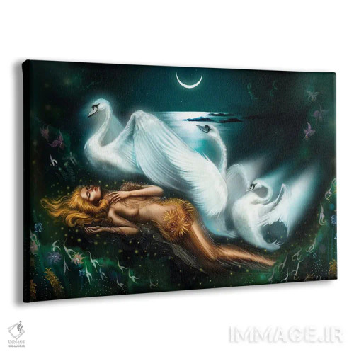 تابلو دکوراتیو لدا و قو اثر جورج وی. آنتونیـو - نمای پرسپکتیو محصول