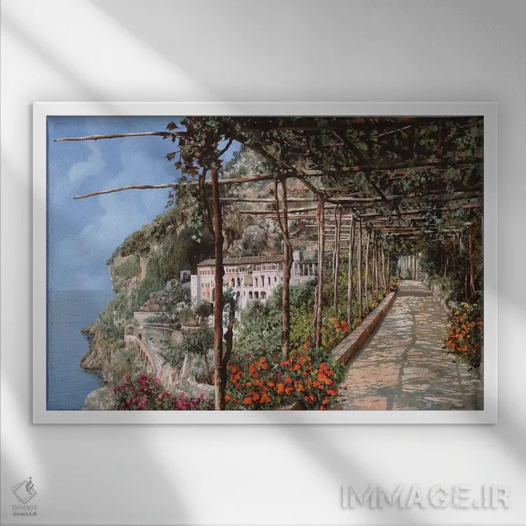 تابلو دکوراتیو هتل کاپوچینی آمالفی اثر گویدو بورلی - نمای قابدار سفید