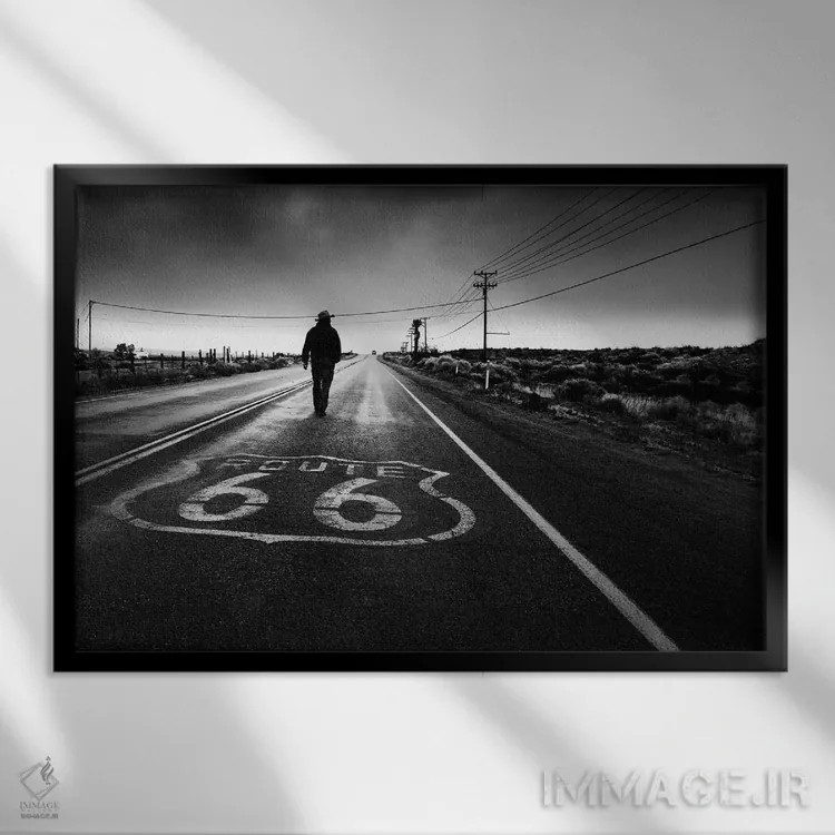 تابلو دکوراتیو جاده تاریخی اثر لیا گوئو - نمای قابدار مشکی