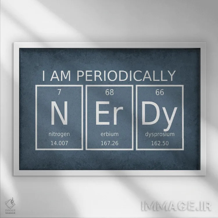 تابلو دکوراتیو من به صورت دوره ای خوره هستم اثر گت یور نرد آن - نمای قابدار سفید