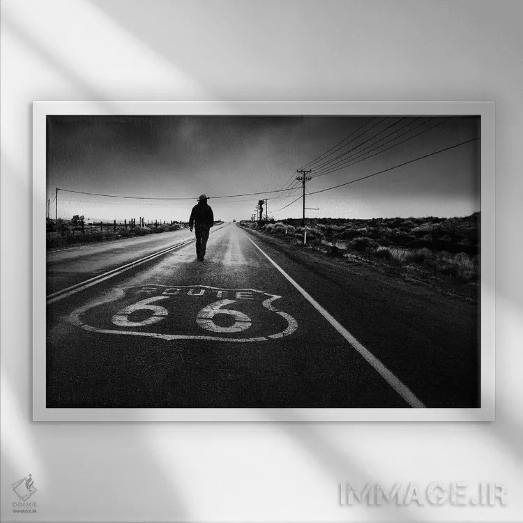 تابلو دکوراتیو جاده تاریخی اثر لیا گوئو - نمای قابدار سفید