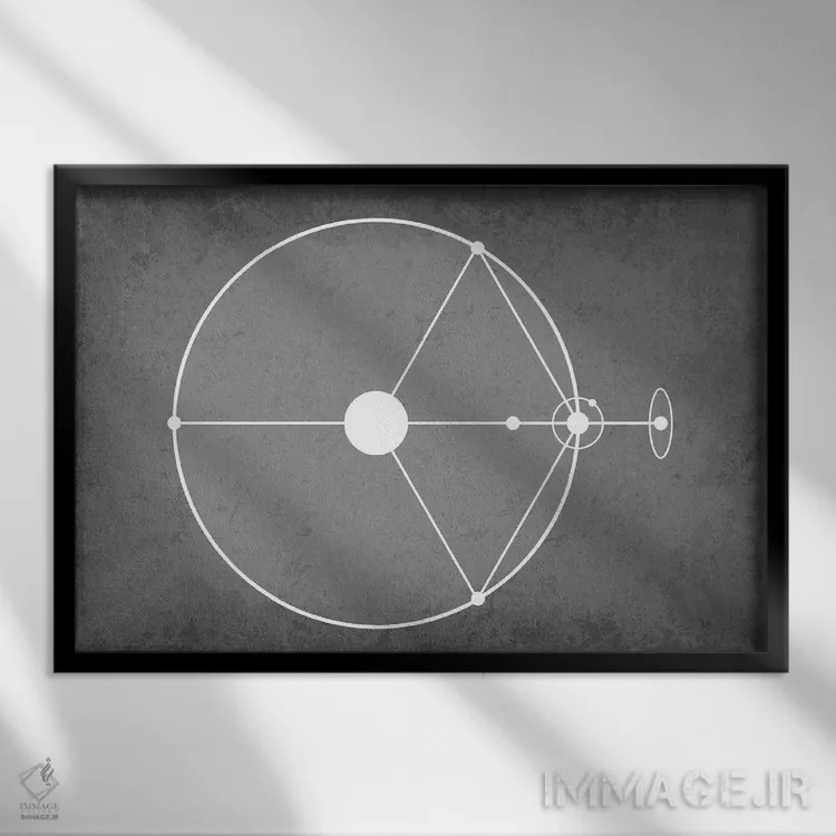 تابلو دکوراتیو نقطه لاگرانژ L2 اثر گت یور نرد آن - نمای قابدار مشکی